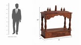 Archana Solid Sheesham Wood Temple for Home (Wall Mount, Natural Finish)